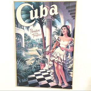 PACIFICA ISLAND ART Cuba Paradise of the Tropics Print on Burlap Wall Art Decor
